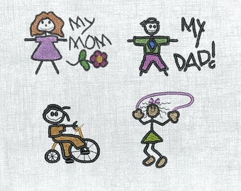 Stitch with Love: Vibrant Family Embroidery Set - 4x4 Hoop, 4 Designs, 12 Formats