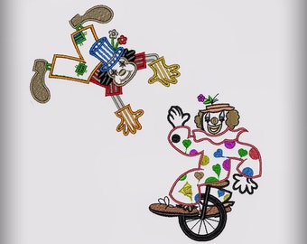 Colorful Clown Embroidery Designs - Digital Download - 11 File Formats