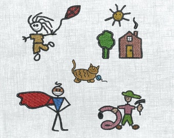 Kids Machine Embroidery Designs Set - 5 Designs