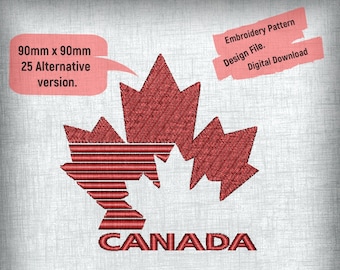 Canadian Coat of Arms embroidery pattern design. 9cmx9cm 25 Alternative Versions