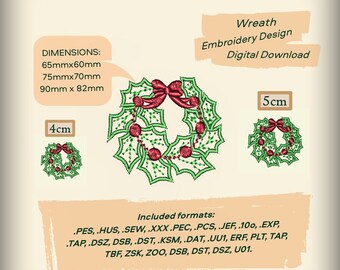 Embroidery Wreath Door Decor - 5 Sizes & 19 Formats - Digital Pattern