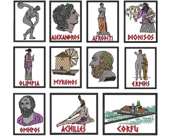 Ancient Greek & Mythology Embroidery Design Set - 31 Patterns - Instant Download