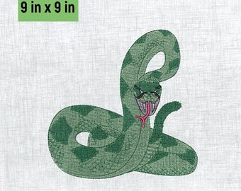 Sleek Snake Motif: Versatile Digital Embroidery Design File