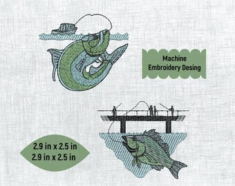Colorful Fish Embroidery Digital Pattern - 4x4 Hoop Design for DIY
