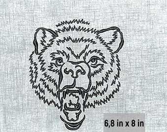 Whimsical Bear Embroidery Outline - Instant Download PDF