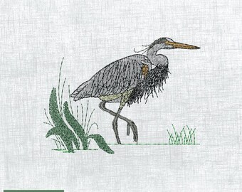 Stork Bird Embroidery Pattern - Instant Download