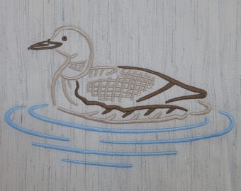Duck Embroidery Design - Size: 9.5''x5.8'' - Xxx,Dst,Exp,Jef,Pcs,Pec,Pes,Hus,Sew,Tap,Ksm