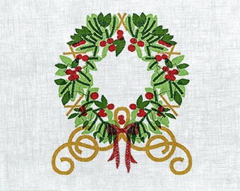 Elegant Wreath Embroidery Design - Instant Download Pattern