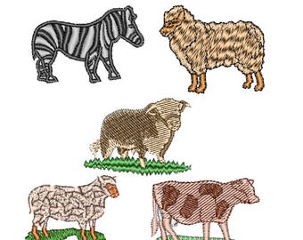 Adorable Baby Farm Animal Embroidery Set - 5 Designs Included