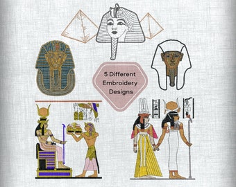 Ancient Egyptian Embroidery Design - digital file - 5 different design kits