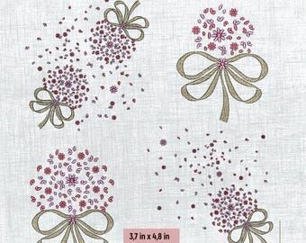 Floral Sewing Patterns Bundle - 4 Embroidery Designs - Digital Download Ready