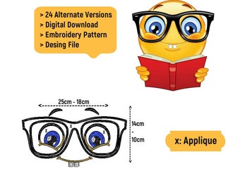 Emoji Pillow Case Set - Embroidered Emoji Applique - Bookworm Decor - Set of 2 Sizes