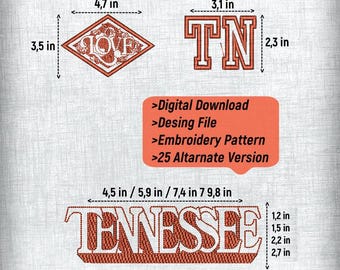Tennessee Embroidery Pattern | Digital Design File