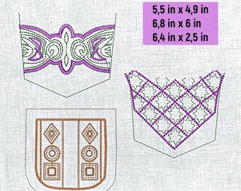 Modern Machine Embroidery File - DIY Pocket Design