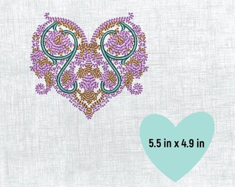 HEART Embroidery Pattern, Machine Embroidery File Design.
