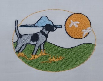 Bird Dog Embroidery Template - Digital Download for 4x4 Hoop - DIY Craft Project - Instant Download