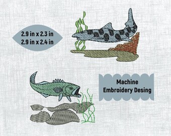 Shark Embroidery Pattern for 4x4 Circle - DIY Design & Instant Download