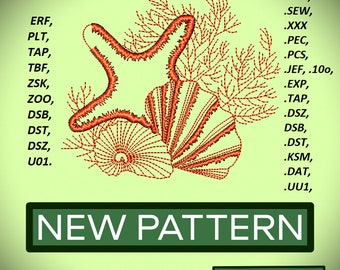 Fascinating Coral Embroidery Design Set - 5 Size Options!