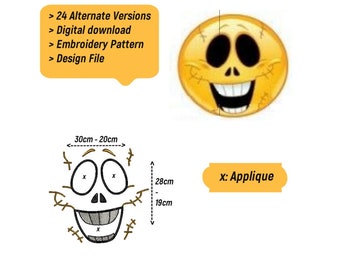 Emoji Pillow Case Duo - Ghost Face Applique Pattern - 2 Size Options
