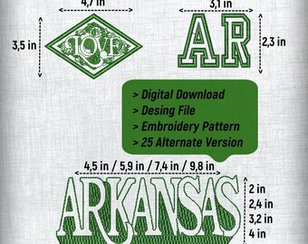 Unlock Your Crafting Potential with the Arkansas Embroidery Bundle | 3 Designs, 4 Sizes Available