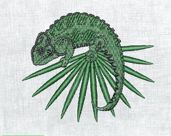 Charming Chameleon Embroidery Design - Instant Download