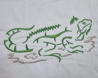 Colorful Chameleon Embroidery Design - Instant Download