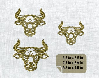 Elegant Bull Needlework Design - Downloadable DIY Embroidery Pattern