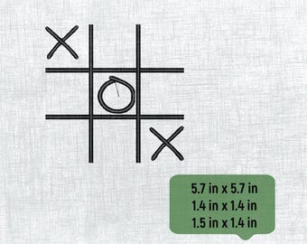 Modern X-O-X Embroidery Template for 4x4 Hoop - DIY Embroidery Design