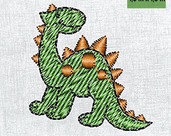 Adorable Dinosaur Embroidery Design, 4x4 Hoop File for Cute Crafts