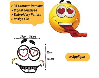 Emoji Pillow Cover Duo - Cute Applique Pattern Embroidery