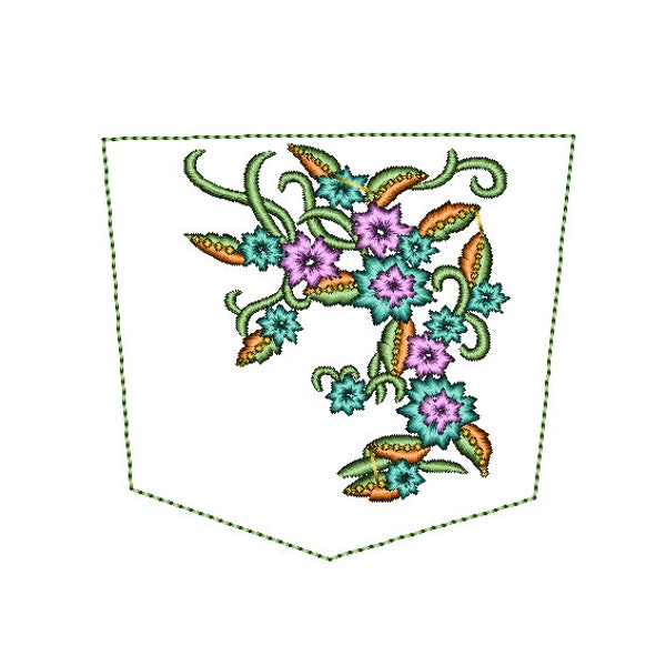 POCKET EMBROIDERY, Embroidery Design pattern design file size, 18x16.5cm 12 Alternative CODE:TR0151