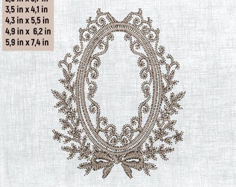Digital Frame Embroidery Pattern - 6 Size Options - Instant Download