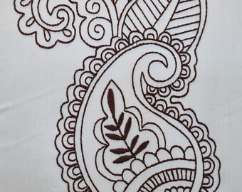 DIY Paisley Embroidery Pattern - 5 Sizes - Stunning for Fashion and Home Accents