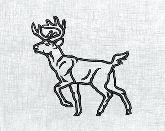 Rustic Deer Embroidery Pillow - Stylish Touch for Your Home