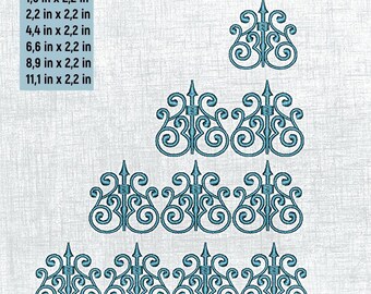 Tulip Embroidery Design Set - 5 Sizes - Perfect for Borders, Kitchen Decor