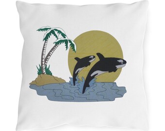 Killer Whale Cartoon Embroidery Design - Size: 11in x 8in