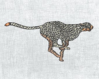 Panther Embroidery Design - digital file download - Size: 3.3'' x 1.4''