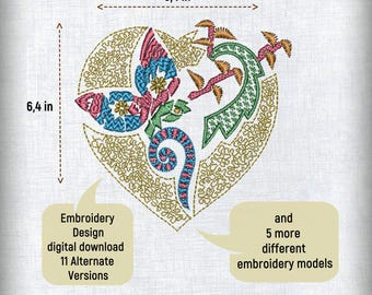 Abstract Embroidery Designs Collection - 5 Unique Designs, 11 Formats Available