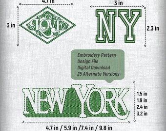 Urban Inspiration: NEW YORK Embroidery Designs - 3 Patterns, 4 Sizes Included