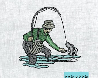 Fisherman Hand Embroidery Pattern - Nautical Decor Design