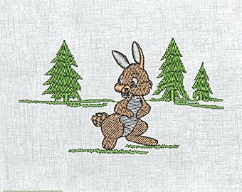 Sweet Bunny Stitching Pattern - 4x4 Hoop - Easy Digital Download