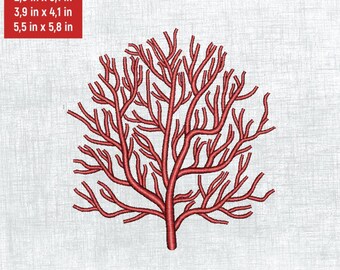 Charming Coral Embroidery Patterns - 4 Diverse Sizes for Every Project