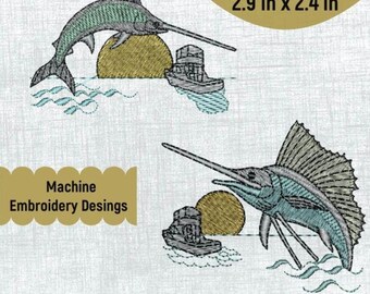 Unique Swordfish Embroidery Design | 4x4 Hoop | Easy DIY Pattern