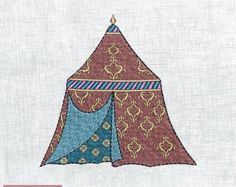 Vintage Turkmen Nomadic Embroidery Pattern