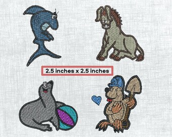 Adorable Animal Embroidery Kit - Set of 4 Cute Designs