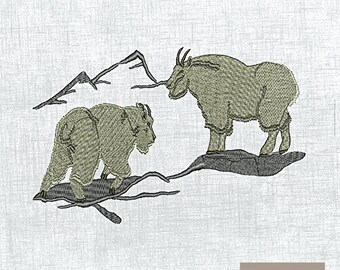 Goat Embroidery Pattern - Cute Decorative Stitch Art