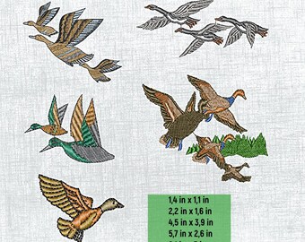 Colorful Duck & Goose Embroidery Designs Bundle - DIY Craft