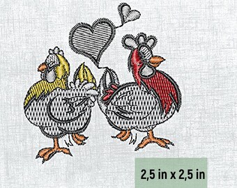 Colorful Rooster Embroidery Pattern - Digital Design File