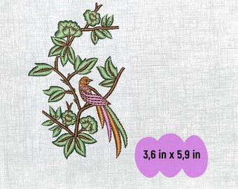Cheerful Bird Cross-Stitch Pattern - Digital Format - 4x4 hoop Embroidery