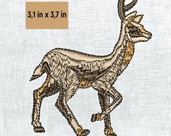 Deer embroidery design - digital download - Size: 3.1''x 3.7'